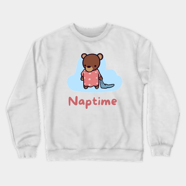 Naptime Bear Cub Crewneck Sweatshirt by ThumboArtBumbo